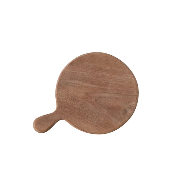 Round Teak Cutting Board With Handle | 21 cm