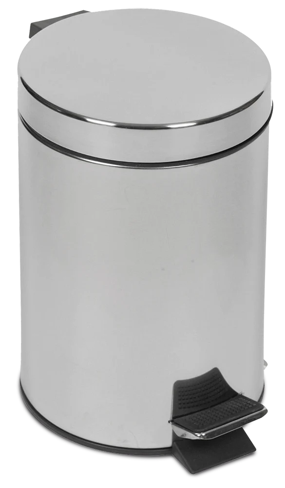 Poubelle inox pour toilette avec couvercle et pédale