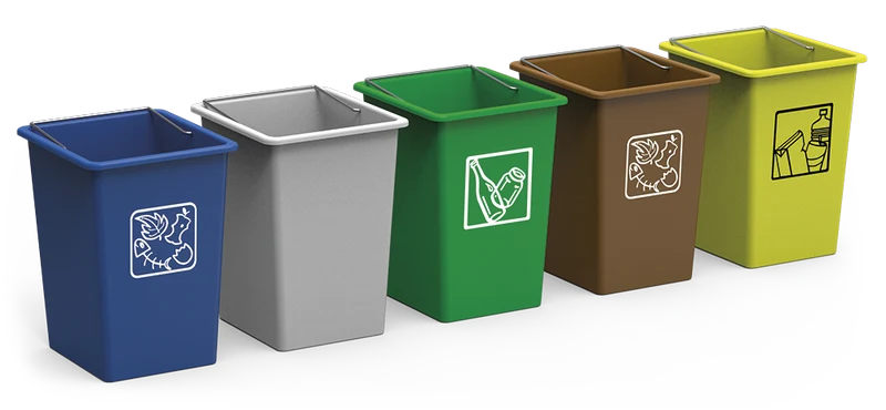 Poubelle de recyclage en couleurs