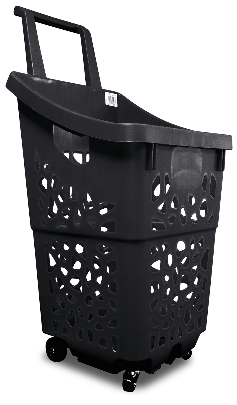 Panier de supermarché empilable 60 litres avec roulettes