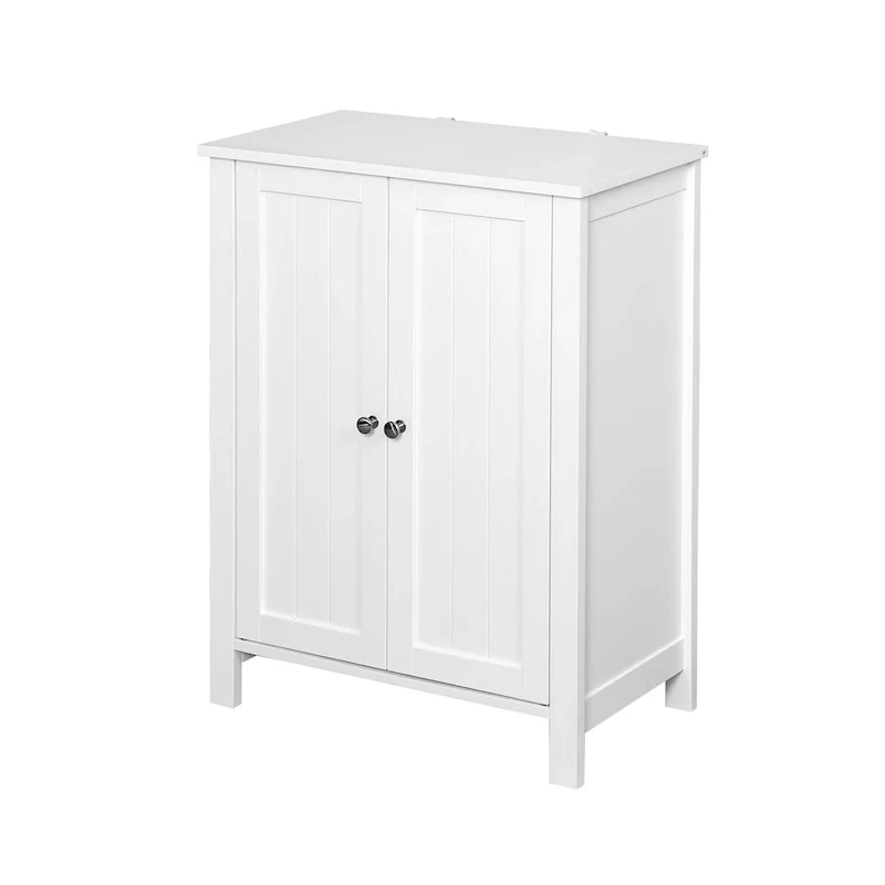 Nestfair White Storage Cabinet with Double Door Adjustable Shelf