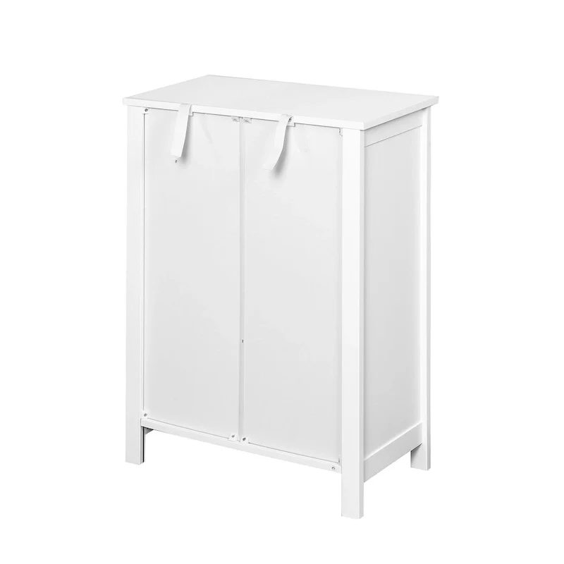 Nestfair White Storage Cabinet with Double Door Adjustable Shelf