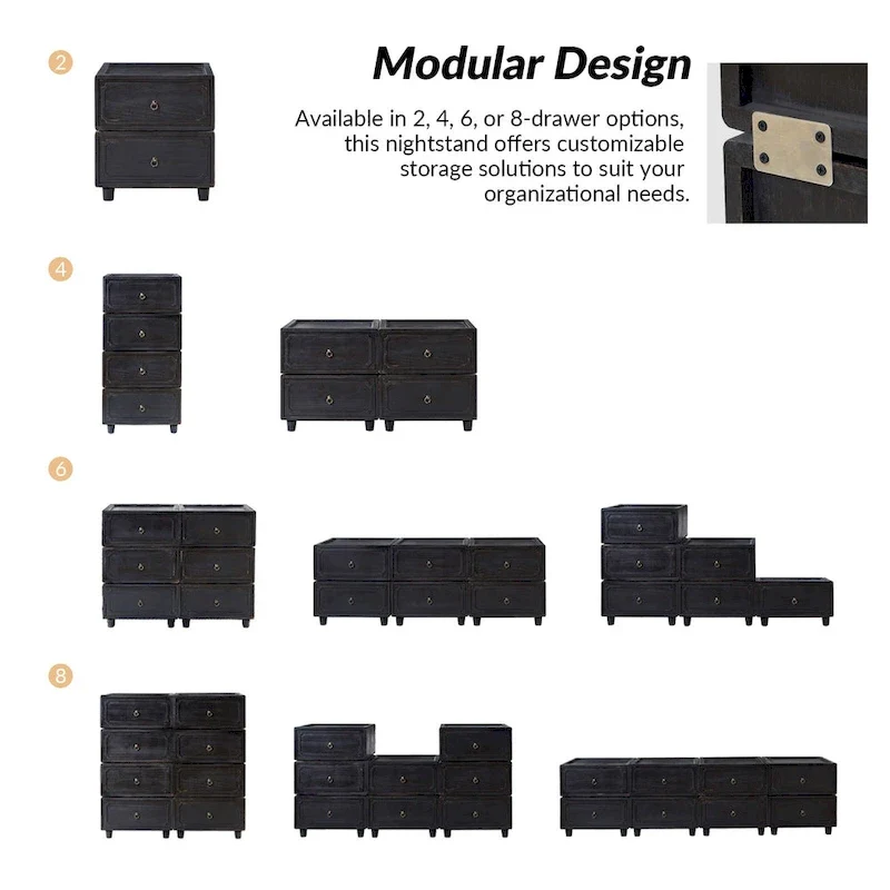 Greg Transitional 2 - Drawer Nightstand with Multiple Configurations by HULALA HOME