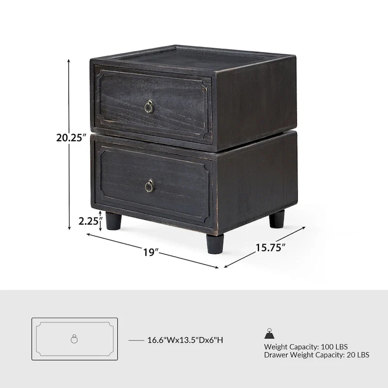 Greg Transitional 2 - Drawer Nightstand with Multiple Configurations by HULALA HOME