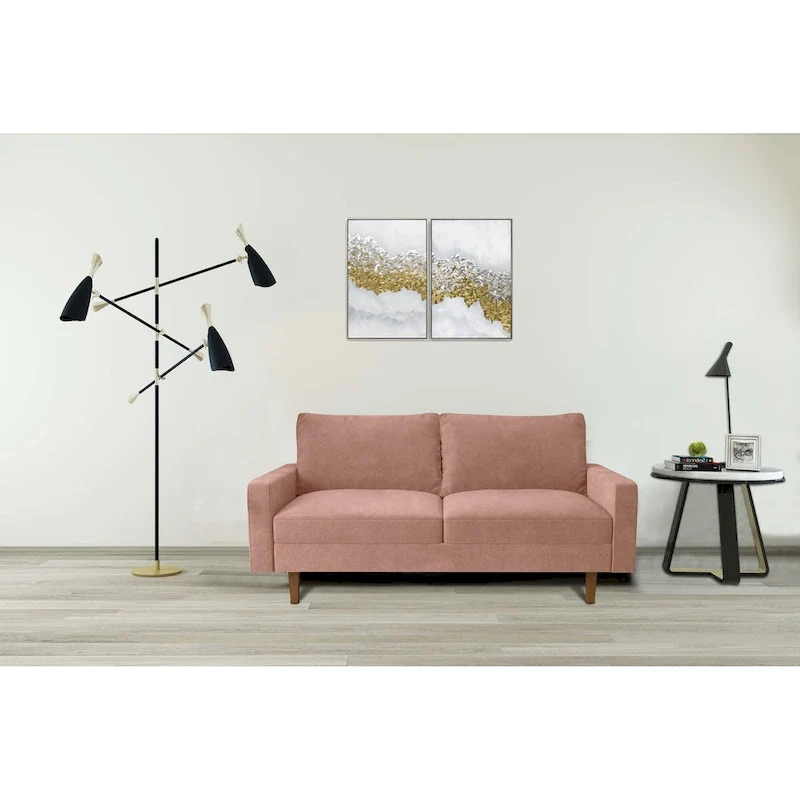 Velvet Square Arm Sofa