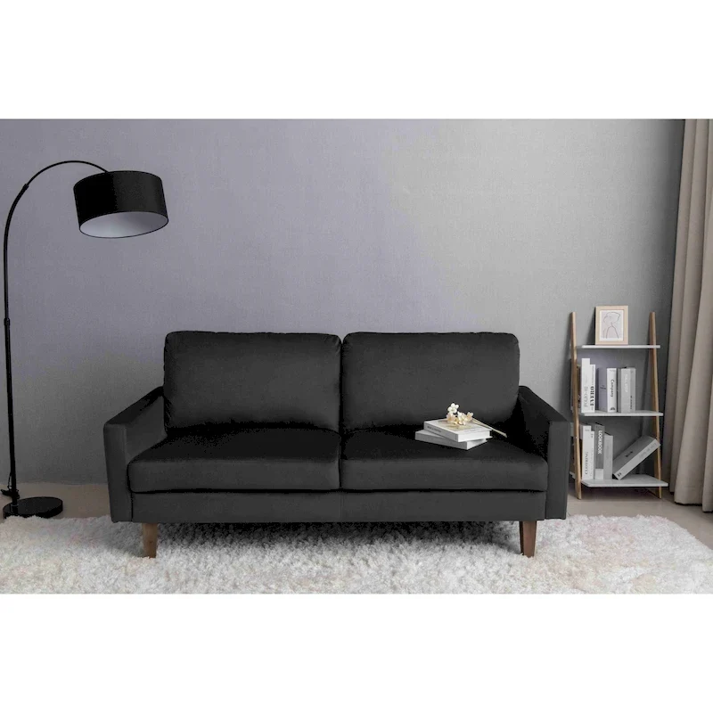 Velvet Square Arm Sofa