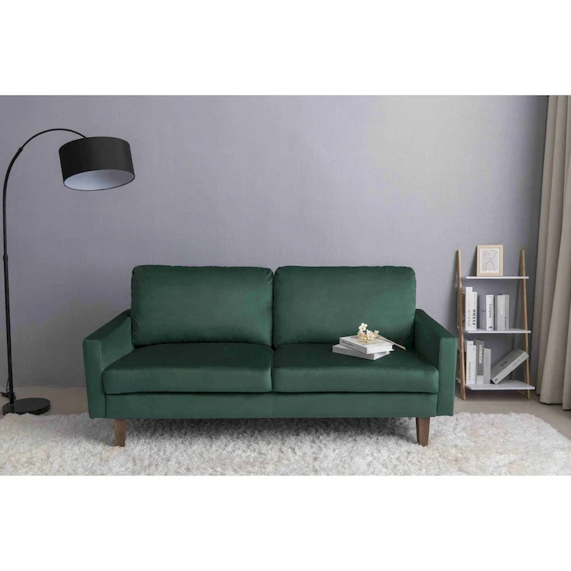 Velvet Square Arm Sofa