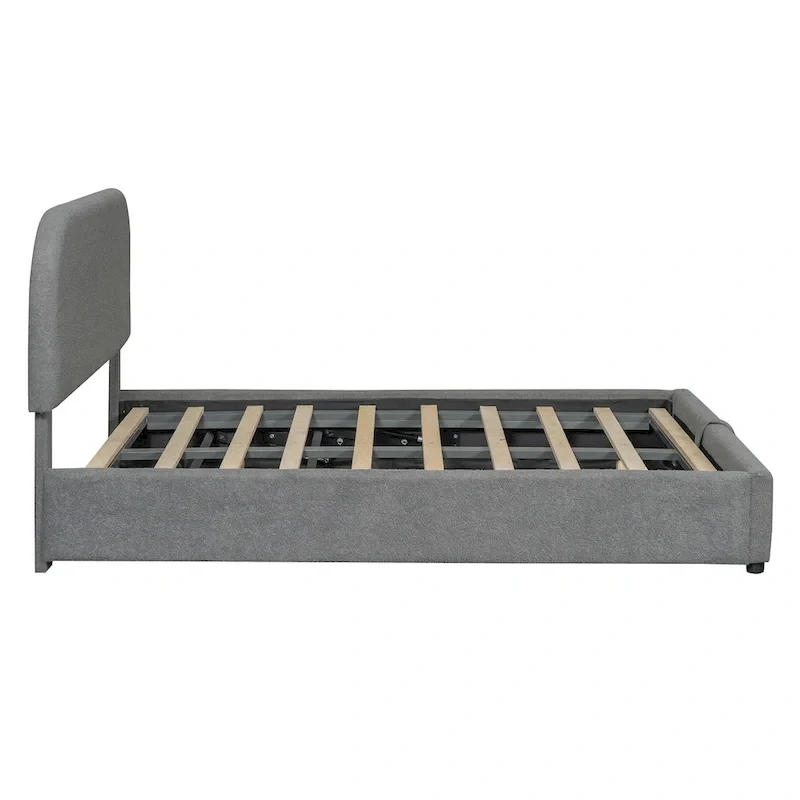 Teddy Fleece Full Size Upholstered Platform Bed with Hydraulic Storage System