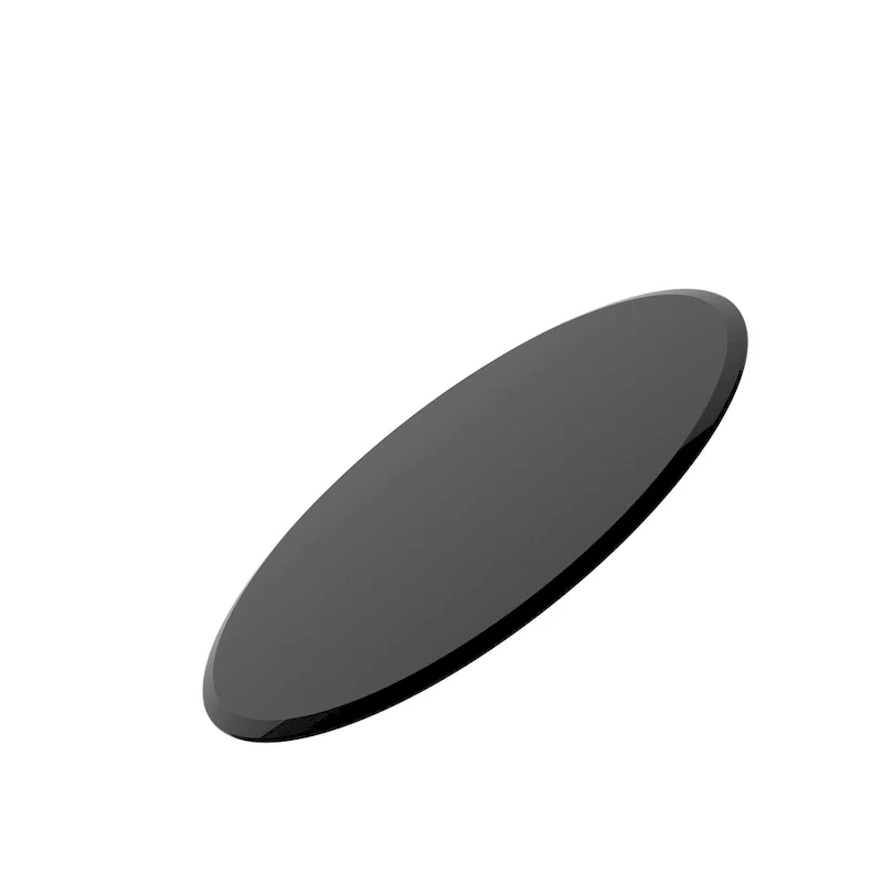 Round Tempered Glass Table Top black Glass Thick Beveled Polished Edge
