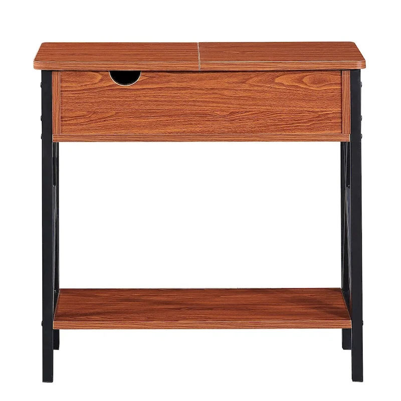 Ledel Flip Top End Table Side Table with Storage Shelf