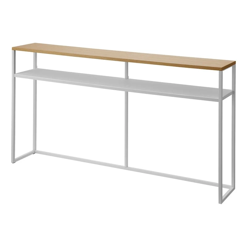 Yamazaki Home Long Console Table - Two Styles, Steel, Shelf, Holds 11 lbs - L 8.07 x W 49.61 x H 25.59 inches