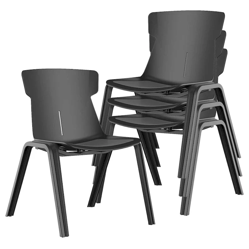 Mercer Modern Black Stackable Desk Chairs (Set of 4) by Furniture of America