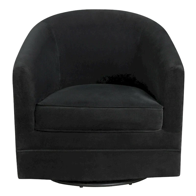 Modern Swivel Barrel Chair with Metal Base - 30.5 x 31 x 28.5 (L x W x H)