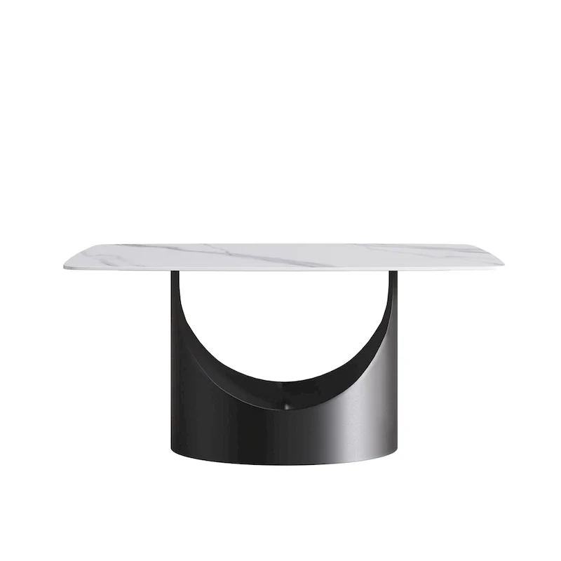 63 inch Modern White Rectangular Dining Table