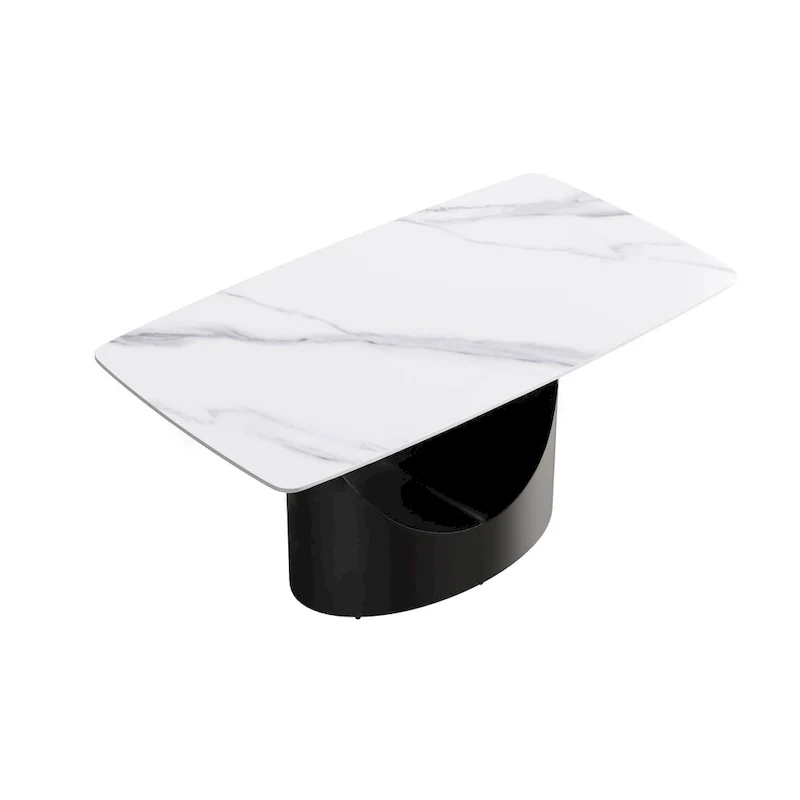 63 inch Modern White Rectangular Dining Table