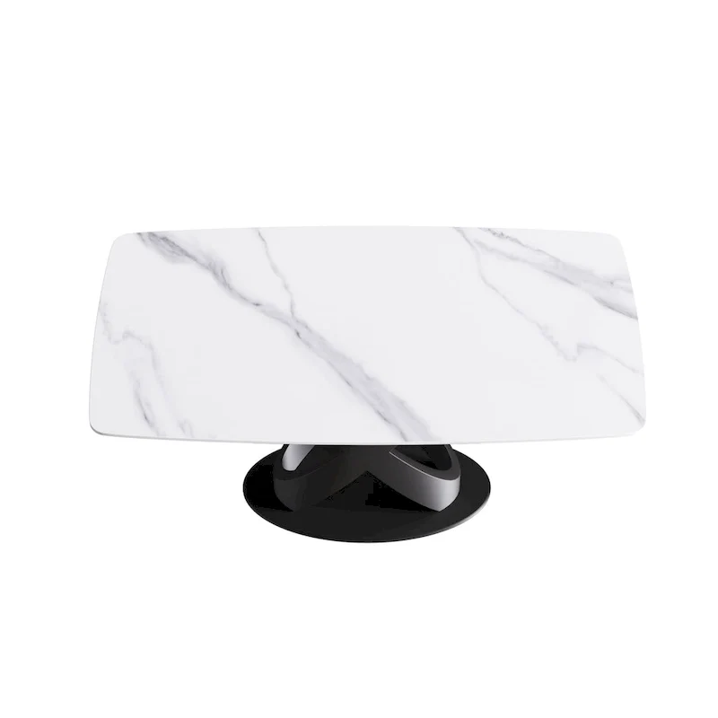 63 inch Modern White Rectangular Dining Table
