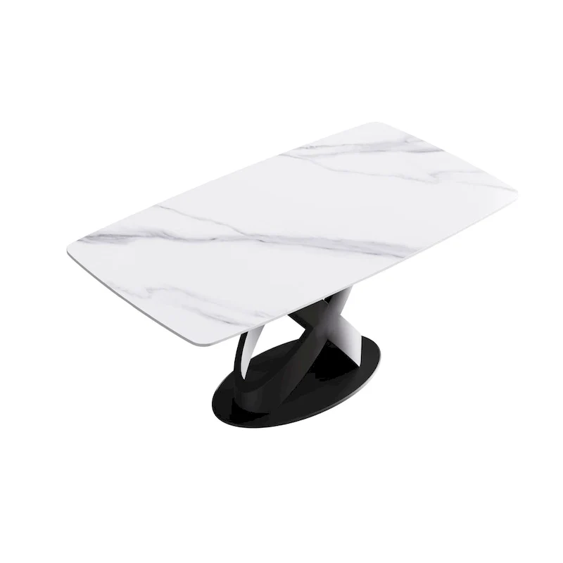 63 inch Modern White Rectangular Dining Table