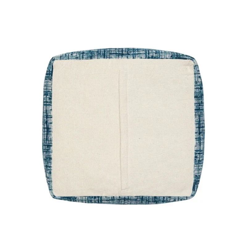 HomeRoots 18 Blue Polyester Blend Ottoman
