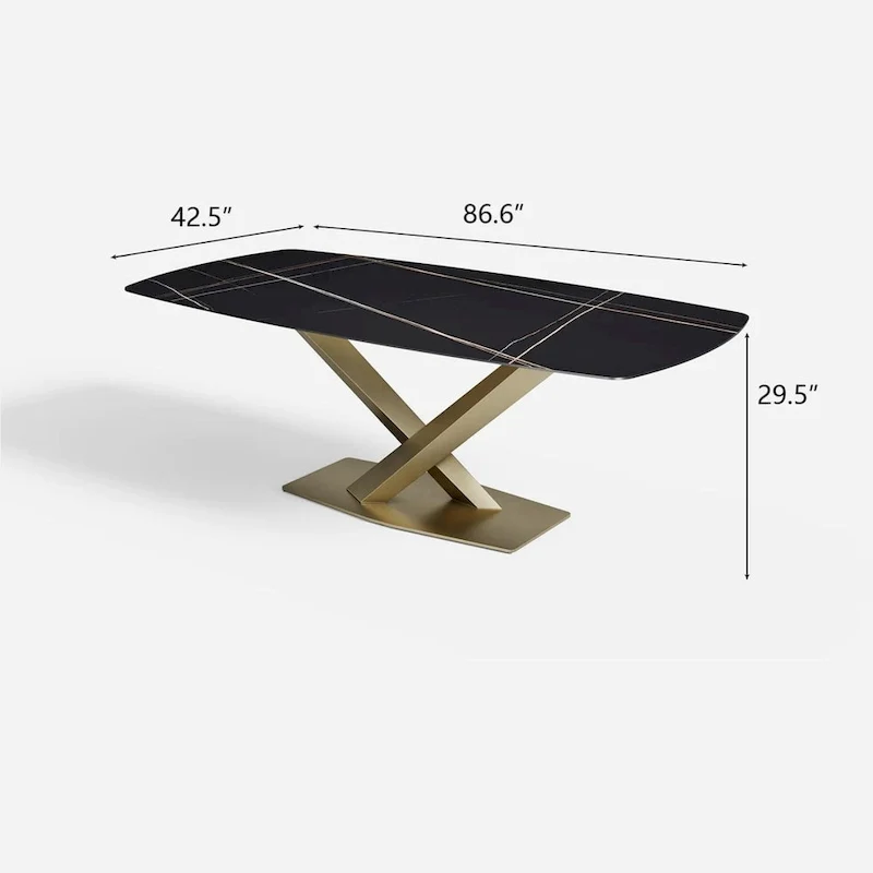 Modern Black Marble Dining Table Rectangular Table