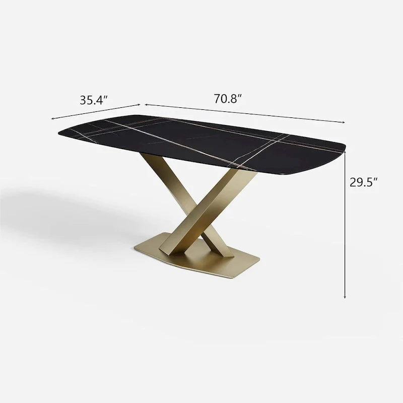Modern Black Marble Dining Table Rectangular Table