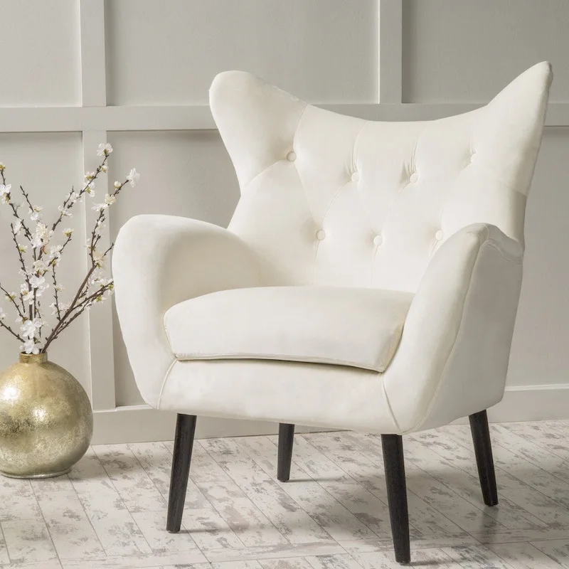 Alyssa Mid-century Upholstered Arm Chair by Christopher Knight Home - 30.25D x 34.25W x 39.75H