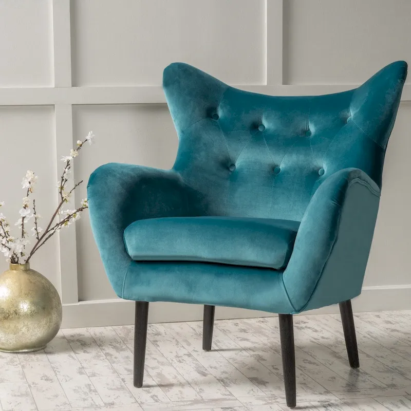 Alyssa Mid-century Upholstered Arm Chair by Christopher Knight Home - 30.25D x 34.25W x 39.75H
