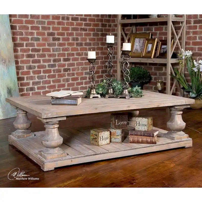 Uttermost Stratford Distressed Patina Rustic Cocktail Table