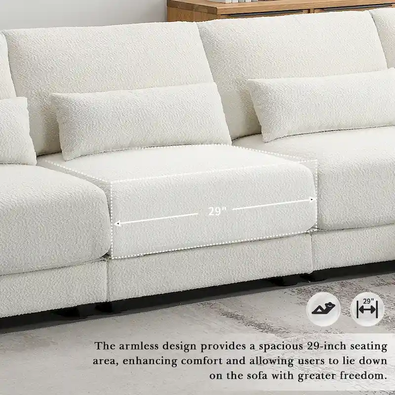 Convertible L-shaped Couch,Wide Seat Sectional Sofa wReversible Chaise