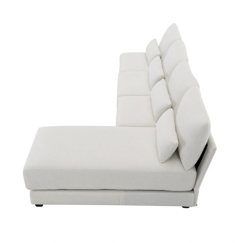Convertible L-shaped Couch,Wide Seat Sectional Sofa wReversible Chaise