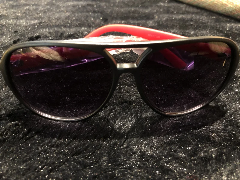 Ladies Sunglasses with Red Plastic Stems