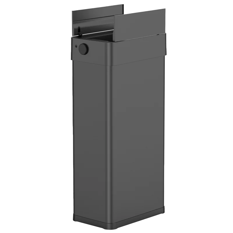 Poubelle de cuisine automatique 90L SILVERLAKE BLACK en acier Inox avec cerclage Ouverture papillon grande capacité