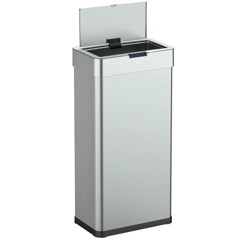 Poubelle de cuisine automatique design 90L DAYTONA en acier INOX avec cerclage