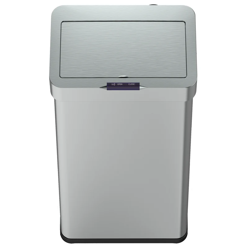 Poubelle de cuisine automatique design 90L DAYTONA en acier INOX avec cerclage