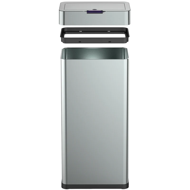 Poubelle de cuisine automatique design 90L DAYTONA en acier INOX avec cerclage