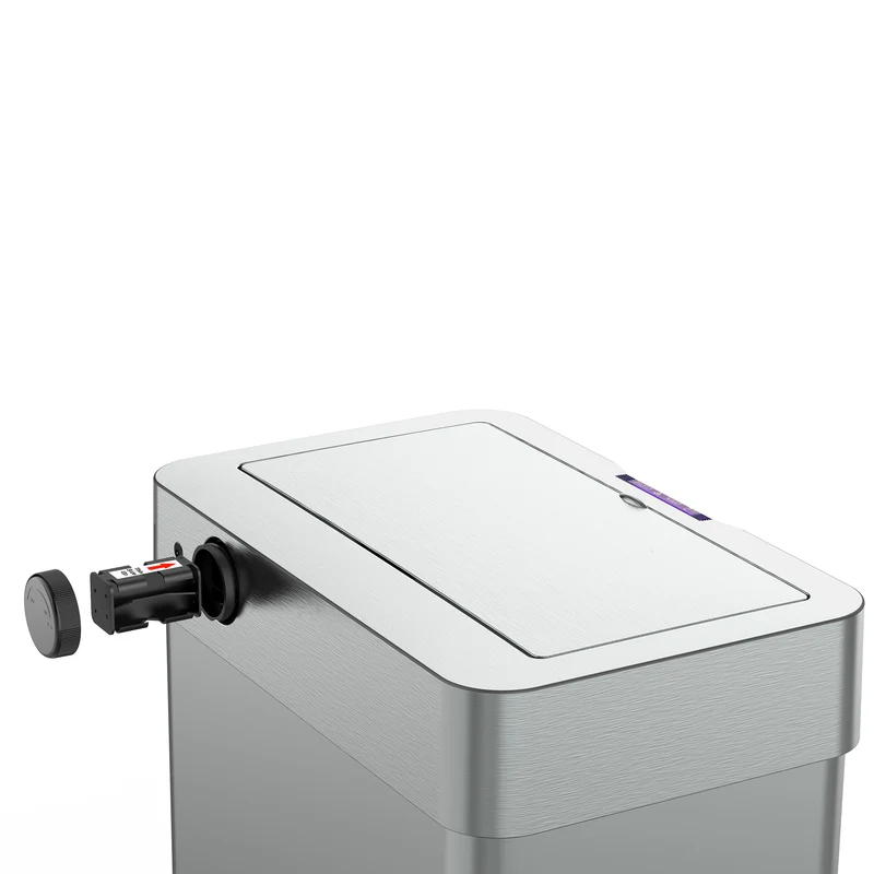 Poubelle de cuisine automatique design 90L DAYTONA en acier INOX avec cerclage