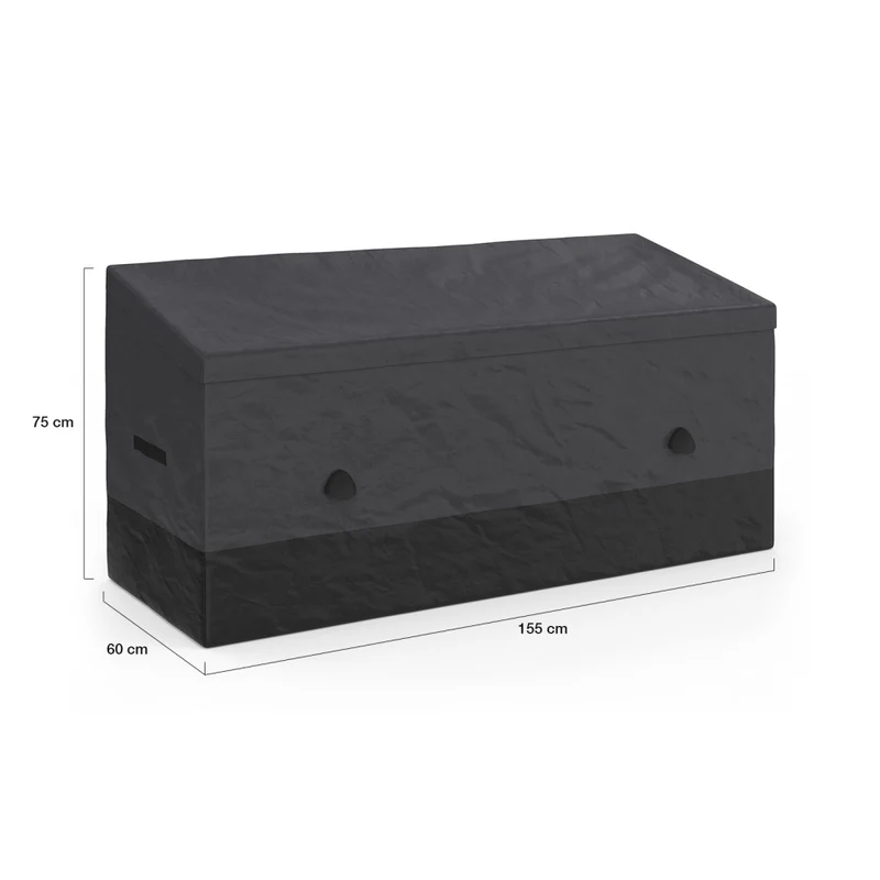 Coffre de rangement pour extérieur gris anthracite avec bâche 600L