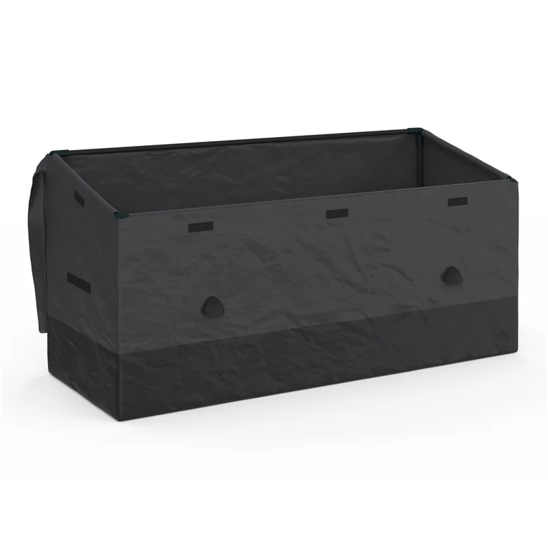 Coffre de rangement pour extérieur gris anthracite avec bâche 600L