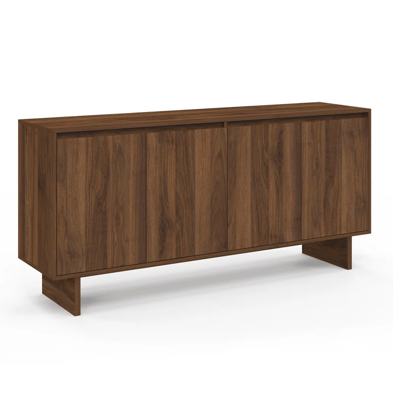 Buffet Yumi 4 portes effet noyer L160cm
