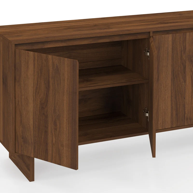Buffet Yumi 4 portes effet noyer L160cm