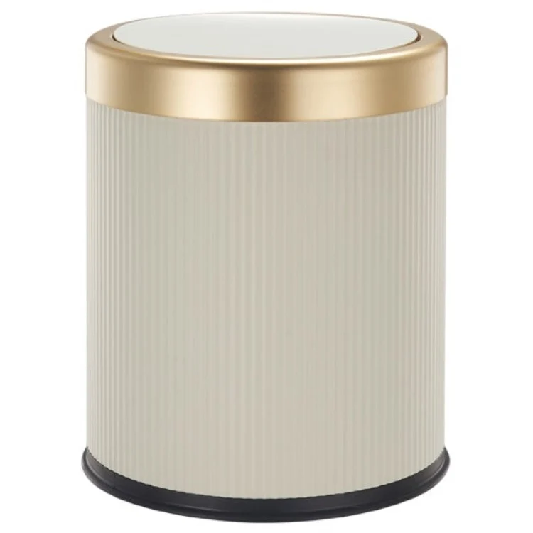 Poubelle Push en Plastique 8L GLINT Crème et Or
