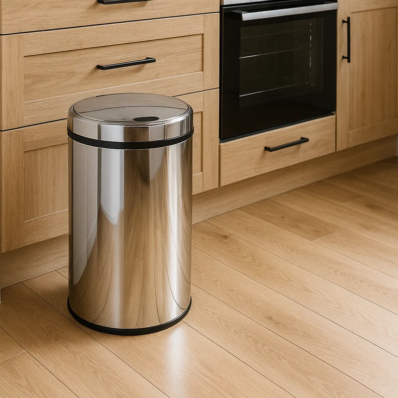 Poubelle de cuisine automatique 30L ARTIC en acier Inox H56cm avec cerclage