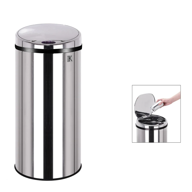 Poubelle de cuisine automatique 30L ARTIC en acier Inox H56cm avec cerclage