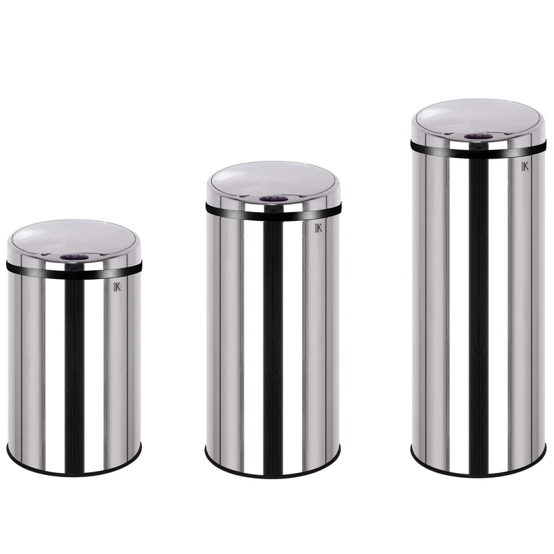 Poubelle de cuisine automatique 30L ARTIC en acier Inox H56cm avec cerclage