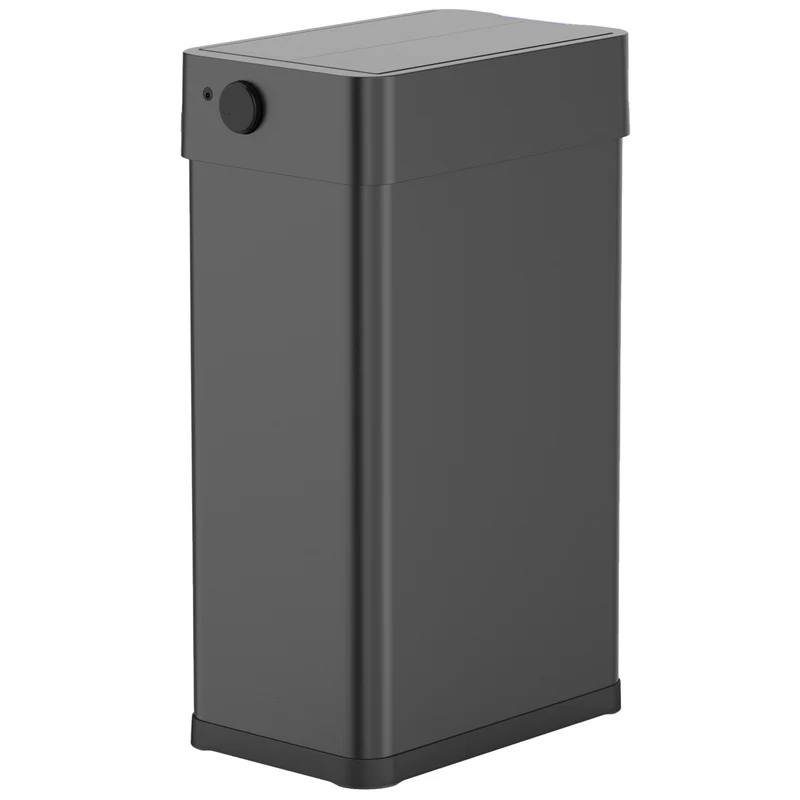 Poubelle de cuisine automatique 70L SILVERLAKE BLACK en acier Inox avec cerclage Ouverture papillon grande capacité