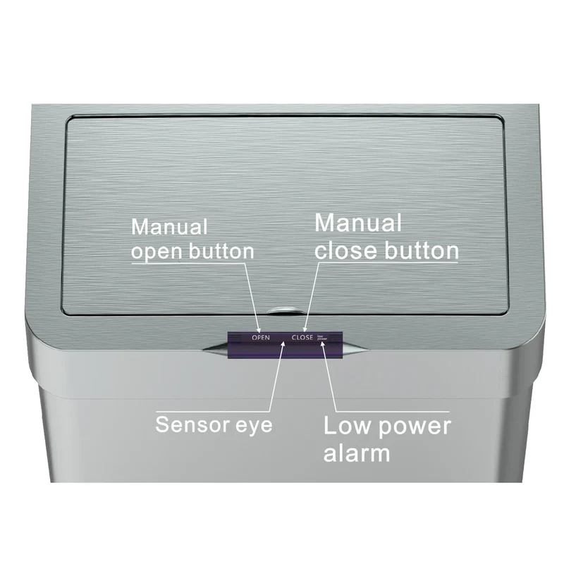 Poubelle de cuisine automatique design 70L DAYTONA en acier INOX avec cerclage