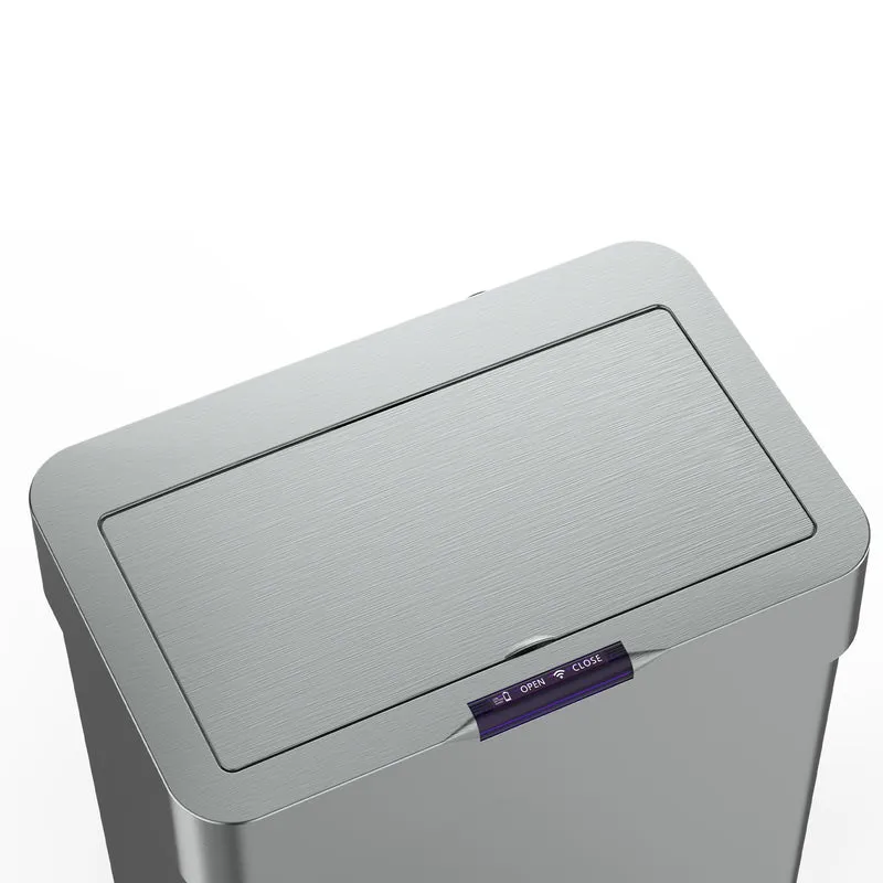 Poubelle de cuisine automatique design 70L DAYTONA en acier INOX avec cerclage