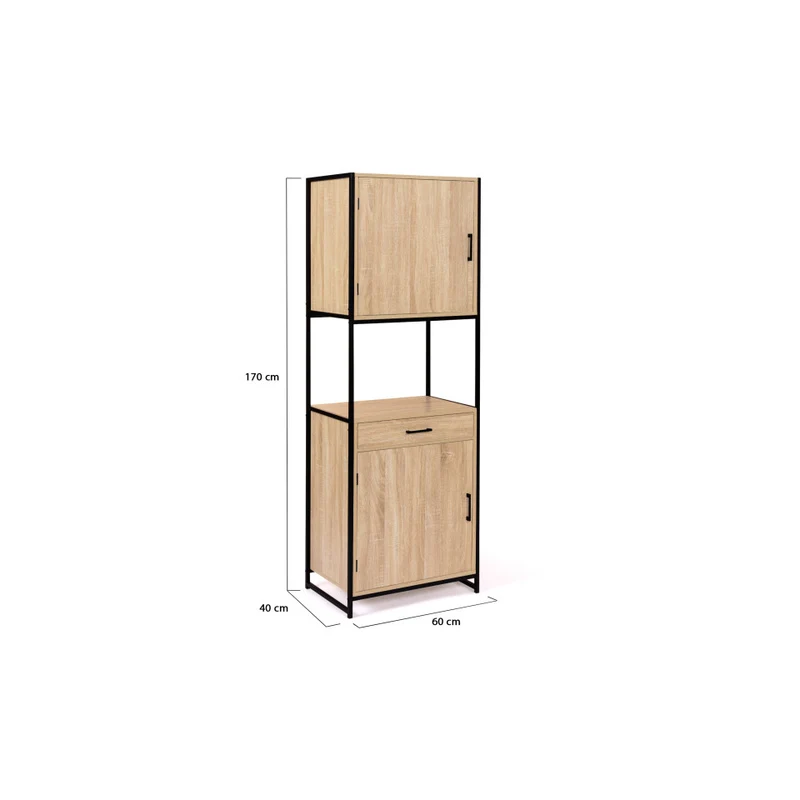 Meuble de cuisine / Vaisselier Memphis 2 niveaux 60x170cm