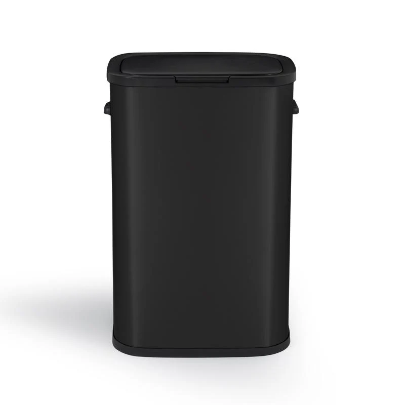 Poubelle de cuisine push 60L PORTLAND en acier Inox NOIR Ouverture par simple pression