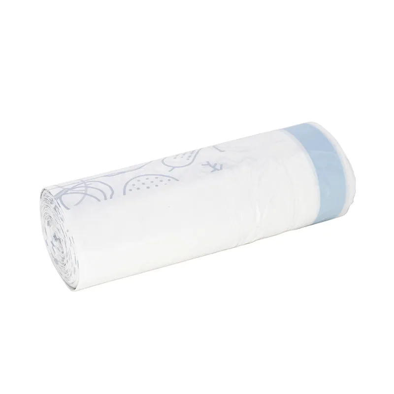Lot de 60 sacs poubelles blanc 50L 60 x H75 CM BINY Ultra résistant 23 microns avec lien coulissant