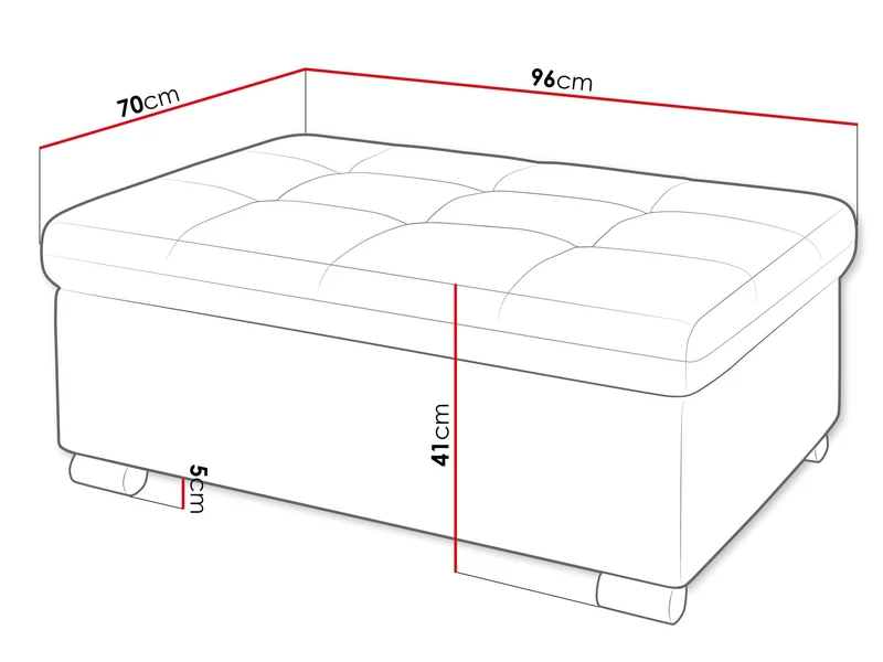 Tabouret Niko Grand Tabouret rembourré, Banc de pied Pouf Couleur au choix (Matana 17)
